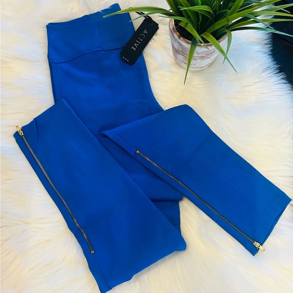 Woman’s Royal Blue Active Slim Stretch Leggings Zipper Ankle Length Pants NWT M - Picture 11 of 14
